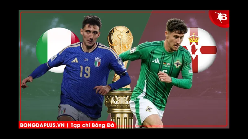 Cầu thủ Bắc Ireland kiểm soát bóng trước cầu thủ đối phương